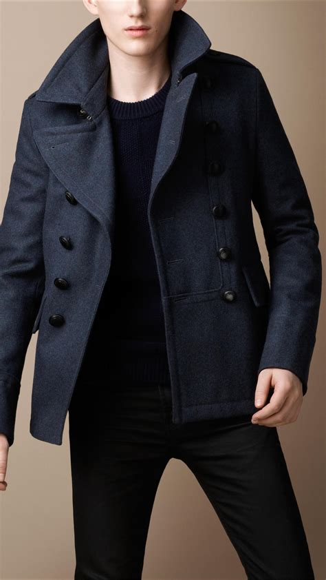 burberry brit peacoat|burberry men military coats.